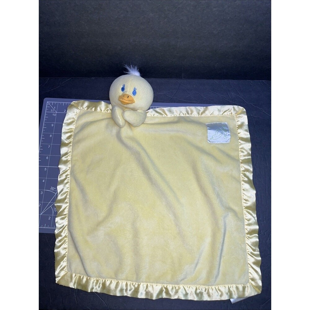 Pickles Lovey Baby Security Blanket Yellow Duck Satin Trim Plush 16”